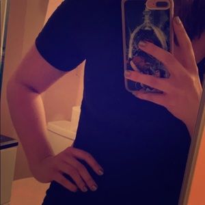 Short sleeve little black dress